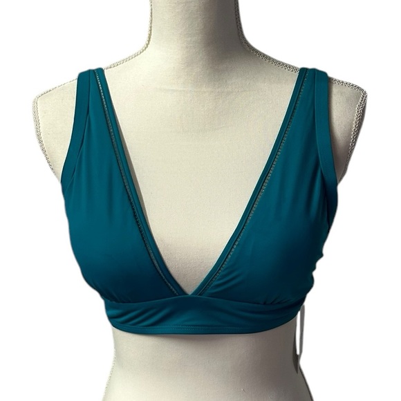 SKYE by Infinity Raine ISABELLA dark teal lace up back bikini swim top XL NWT - Picture 2 of 9